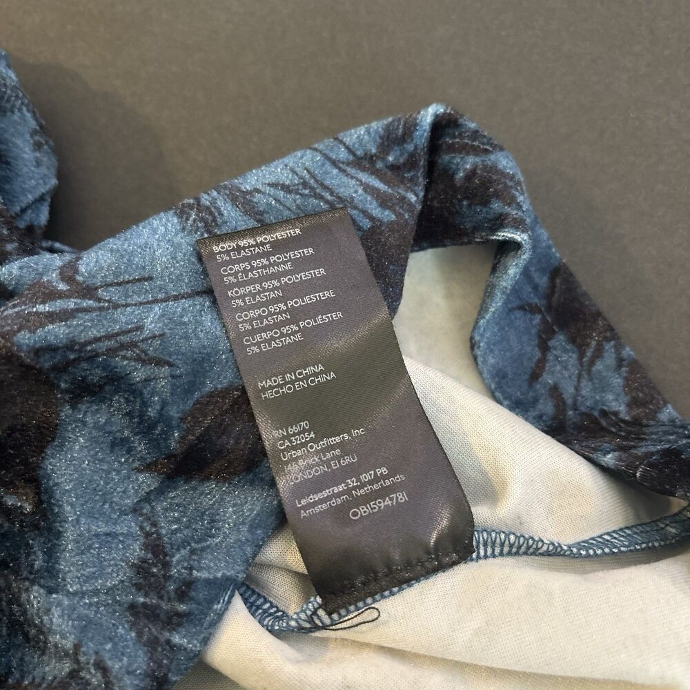 NWT Anthropologie Pilcro XS Velvet Racerback Tank Blue Floral Whimsigoth Witchy - Picture 13 of 13